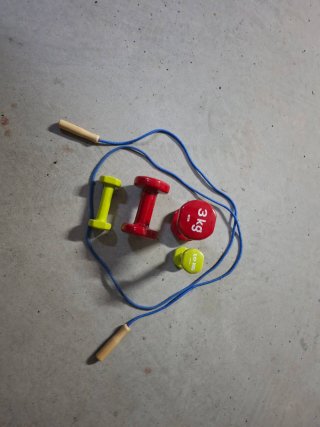 Juego de pesas y comba