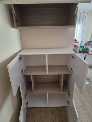 Mueble salón blanco y madera