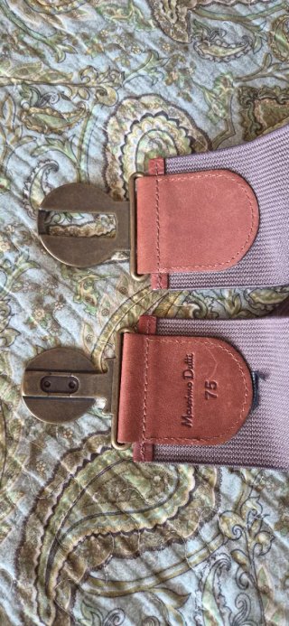 Cinturón Massimo Dutti Beige/Marrón Elástico