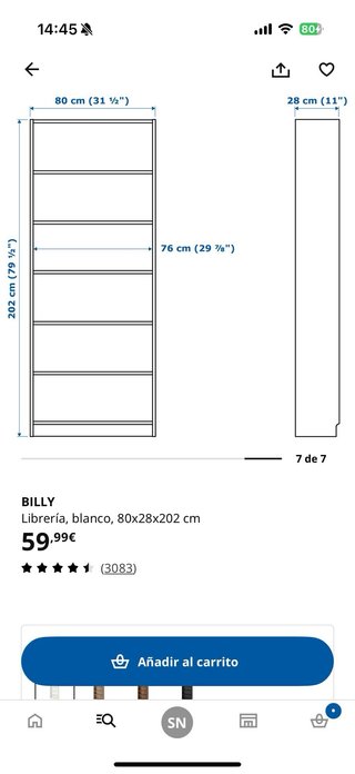 Librería Billy Ikea Blanca