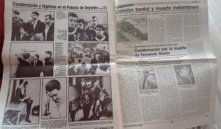Periódico AS Diciembre 1989 Muerte Fernando Martín