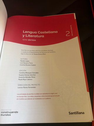 Lengua castellana y Literatura, 2 Bachillerato,...