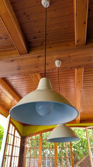 Lampade coniche metalliche color beige