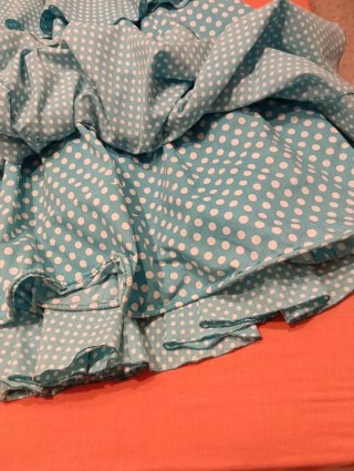 Traje de flamenca azul lunares
