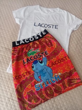 Conjunto niña Lacoste y Stitch
