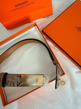 Cinturón Hermes Marrón y Dorado Talla Única