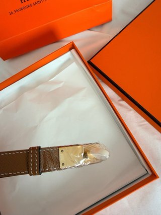 Cinturón Hermes Marrón y Dorado Talla Única