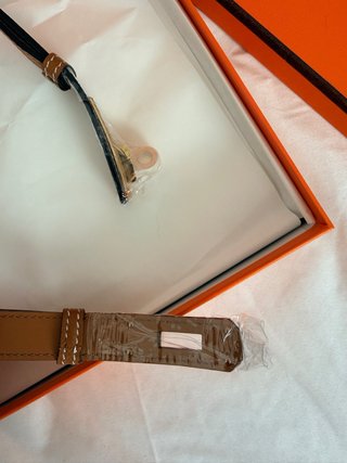 Cinturón Hermes Marrón y Dorado Talla Única