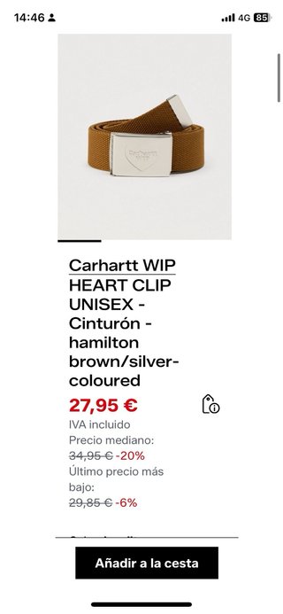 Cinturones Carhartt Tela Azul y otro verde