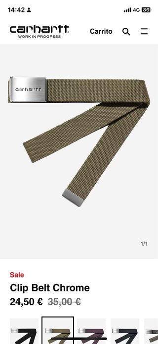 Cinturones Carhartt Tela Azul y otro verde