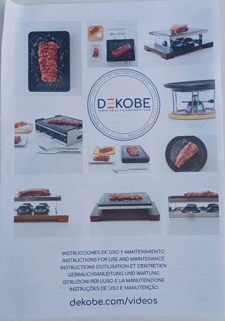 Plancha piedra asar volcánica DEKOBE+4 quemadores