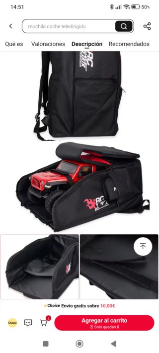 Mochila RC crawler