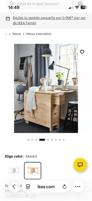 Mesa plegable Norden Ikea madera Barcelona