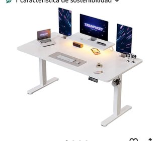 Escritorio Elevable Madera y Metal