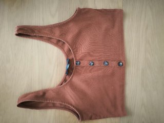 Conjunto Top y Falda Botones Marrón