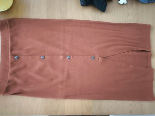 Conjunto Top y Falda Botones Marrón