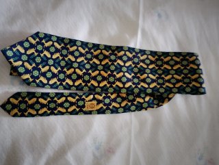 Corbata Loewe azul y dorada