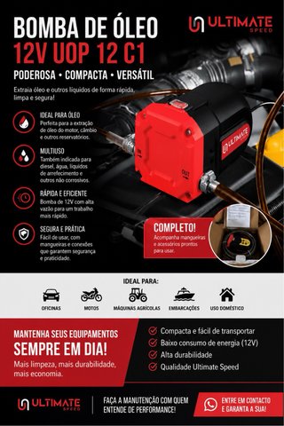 Bomba de Óleo Elétrica 12V Ultimate Speed – Nova