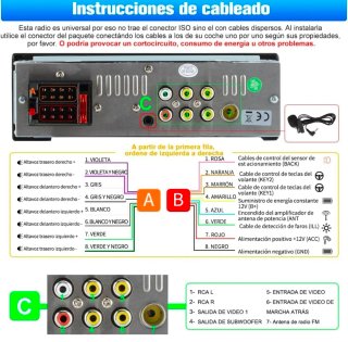 Radio Coche 1DIN CarPlay + Android Auto Inalámbric