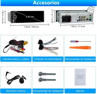 Radio Coche 1DIN CarPlay + Android Auto Inalámbric