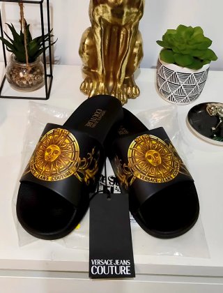 T-43,Sandalias Versace Jeans C Dorado/Negro Hombre