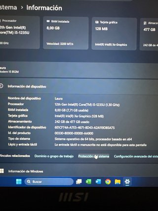 MSI Modern 15 Portátil Negro