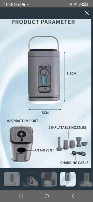 MINI INFLADOR PORTÁTIL DE BATERIA  Tamaño bolsillo