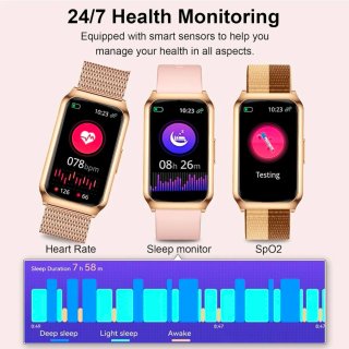 Smartwatch Mujer 1,47” IP68 Fitness Oro Rosa
