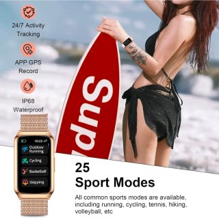 Smartwatch Mujer 1,47” IP68 Fitness Oro Rosa