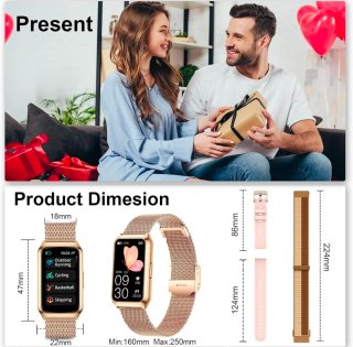 Smartwatch Mujer 1,47” IP68 Fitness Oro Rosa