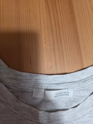 Camiseta Zara Básica Gris Jaspeado Talla S
