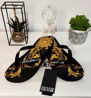 T-42,Sandalias Versace Jeans C Dorado/Negro hombre
