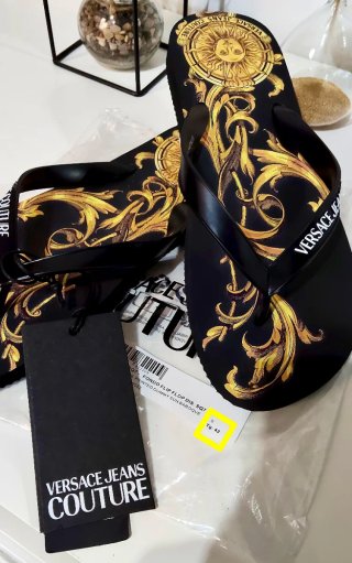 T-42,Sandalias Versace Jeans C Dorado/Negro hombre