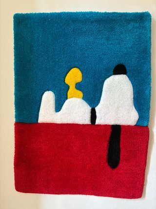 Alfombra Tufting Snoopy y Woodstock Artesanal