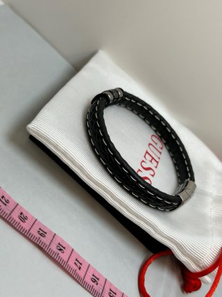 Pulsera Guess Unisex Acero Inoxidable Negra cuero