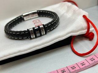 Pulsera Guess Unisex Acero Inoxidable Negra cuero
