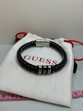 Pulsera Guess Unisex Acero Inoxidable Negra cuero