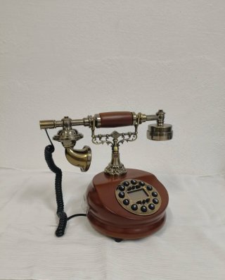 Teléfono Antiguo Marrón y Dorado