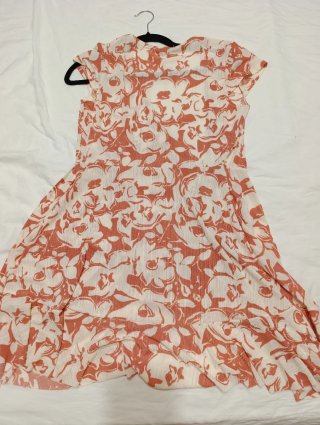 Vestido Verano Natura Floral Naranja Blanco
