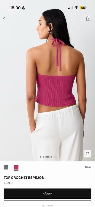 Top crochet Mango rosa sin estrenar