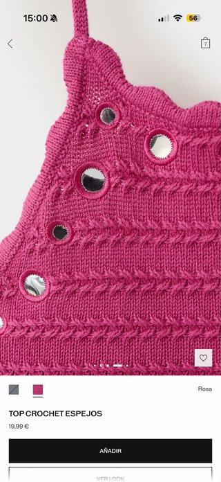 Top crochet Mango rosa sin estrenar