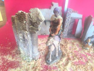 Figura Belén Rey Mago a Camello y ruina