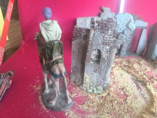 Figura Belén Rey Mago a Camello y ruina
