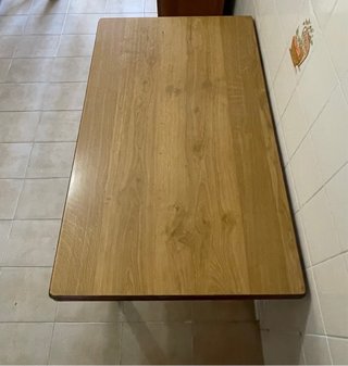 Mesa extensible y 4 Sillas de Madera Rústicas
