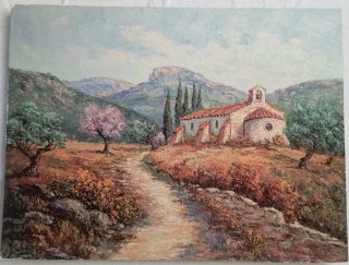 Dipinto acrilico su MDF: Campo di girasoli