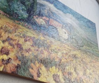 Dipinto acrilico su MDF: Campo di girasoli