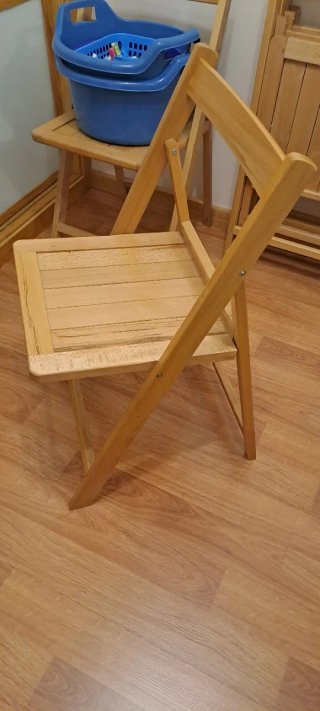 Sillas plegables de haya.
