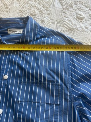 Giacca-camicia Pull&Bear righe azzurre