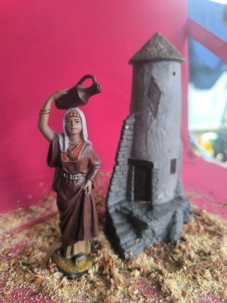 Figura Belén mujer con cántaro y Molino