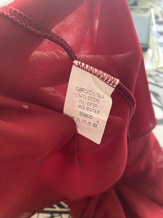 Blusa gasa manga larga roja